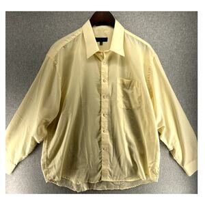 Aqua by Enrcio Rossini Mens Dress Shirt Size L (16-16.5) Yellow Long Sleeve